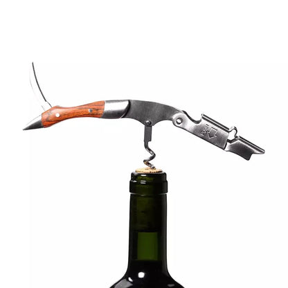 Best Stainless Steel Corkscrew with Foil Cutter, Bottle Opener & Leather Case